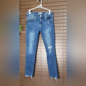 Dear John Gisele High-waisted Skinny Distressed Raw Hem Women's Jeans Size 25